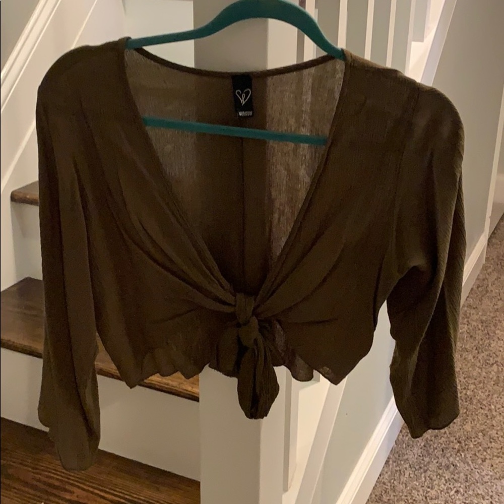 Windsor Green Tie Front Shirt